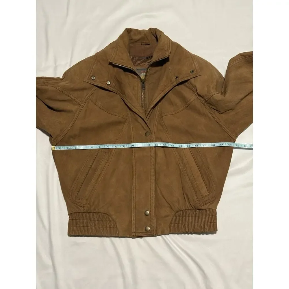 Wilson's Leather Adventure Bound Vintage 80s Bomber Jacket XS Brown Suede EUC - Picture 7 of 14